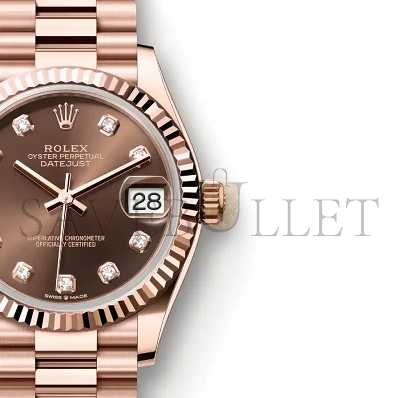 ROLEX DATEJUST 31 OYSTER 31 MM EVEROSE GOLD M278275